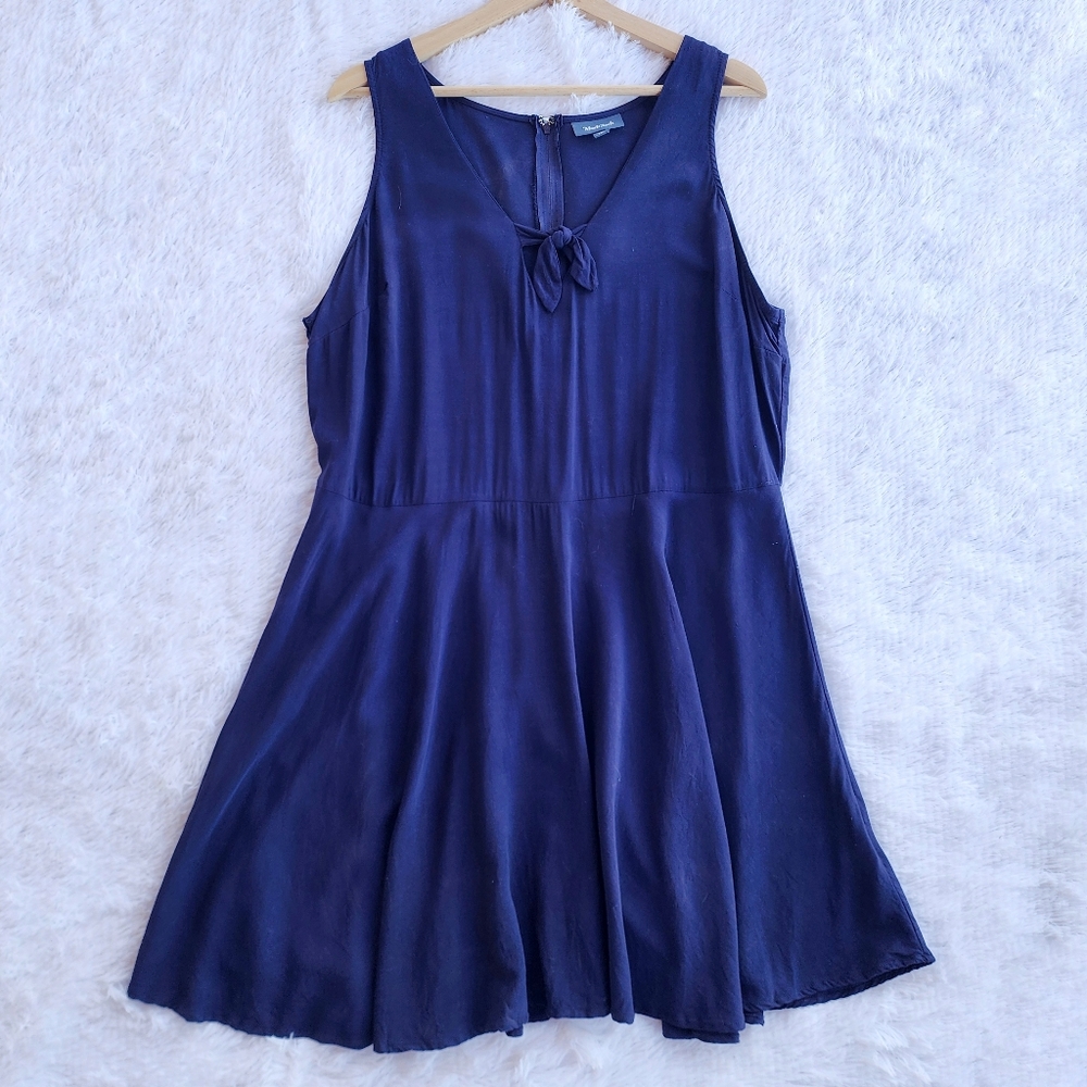 Modcloth Marketing My Words Sleeveless Bow Detail Navy‎ Dress